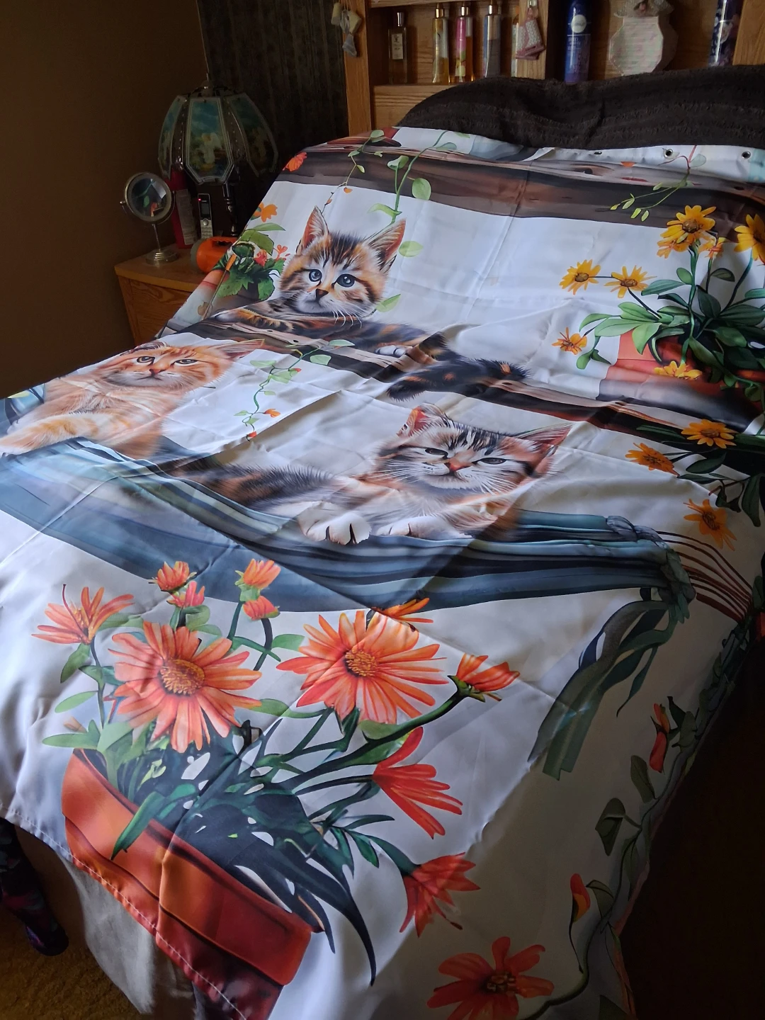 Cute Cat Print Area Rug and shower curtain - photo 2