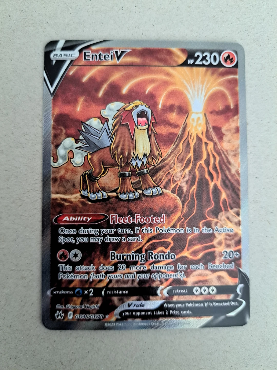 Pokemon Crown Zenith Entei V GG386