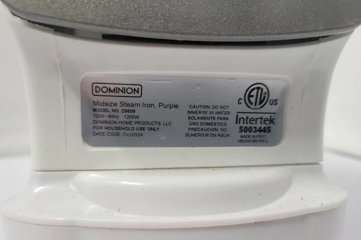 Dominion Midsize Steam Iron, Purple - photo 4
