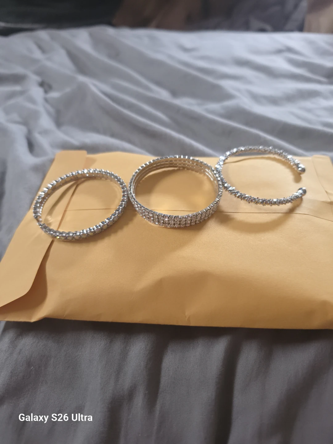 Set of 3 Rhinestone Bangle Bracelets
