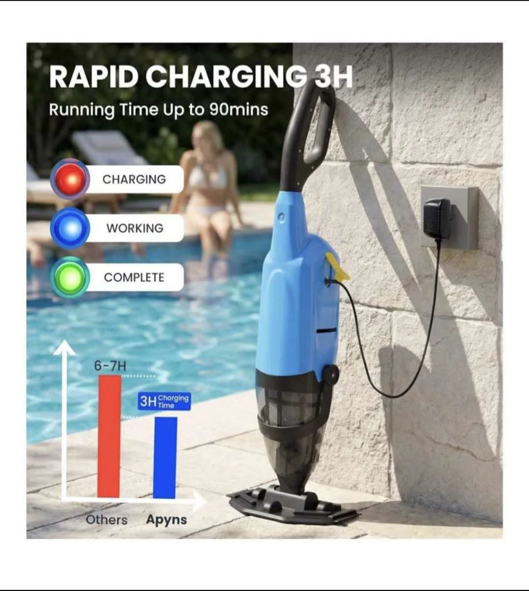 Handheld Pool Vacuum Cleaner with Extendable Pole - photo 5