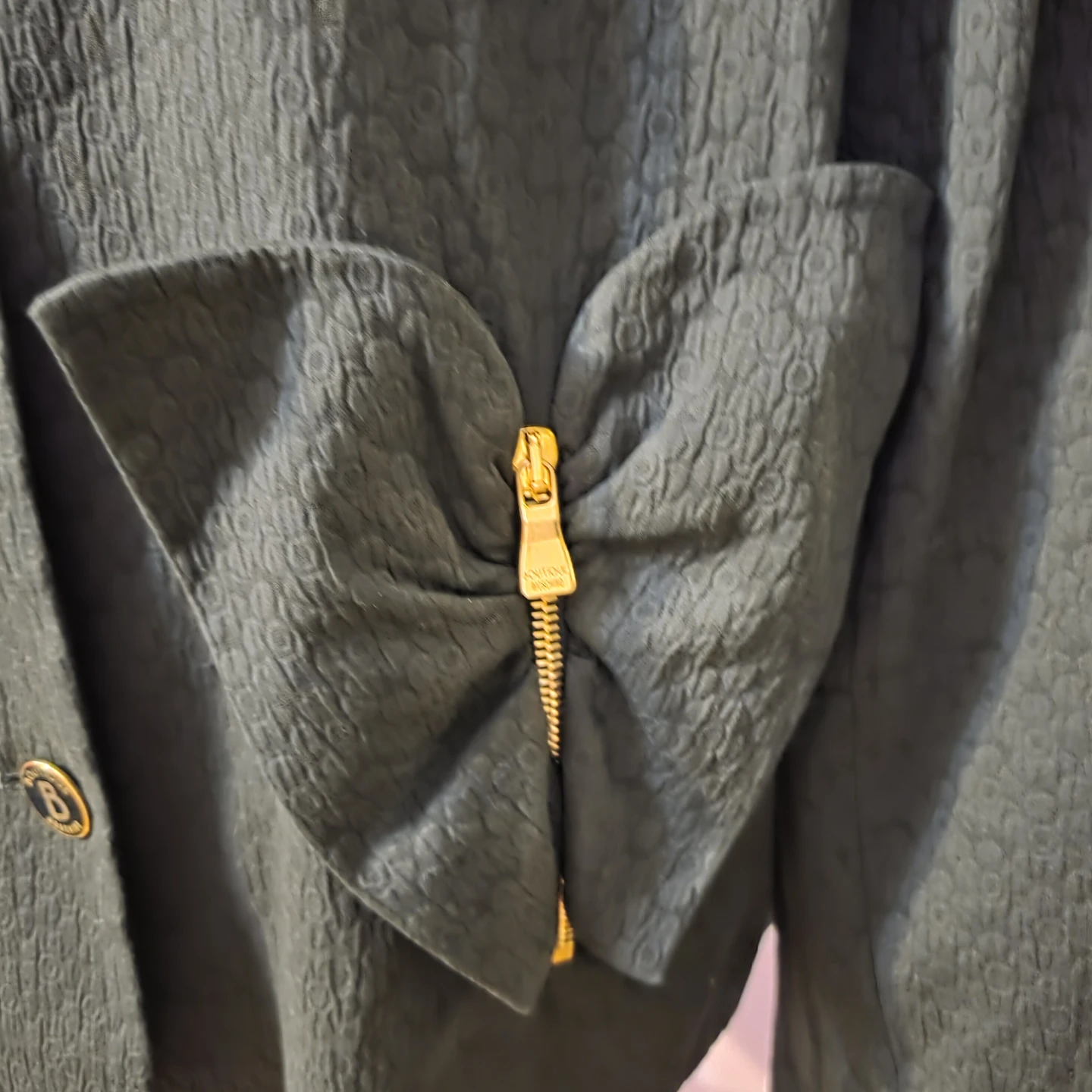 Moschino Boutique Black Bow Detail Jacket Size 12 - photo 3