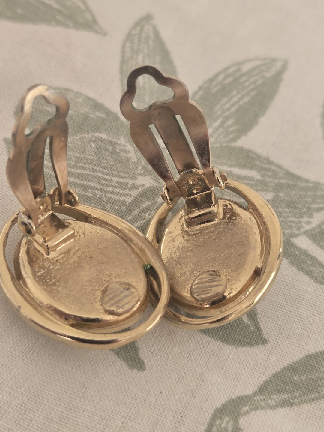 Gold-tone Clip-on Earrings with Faux Pearls - photo 2