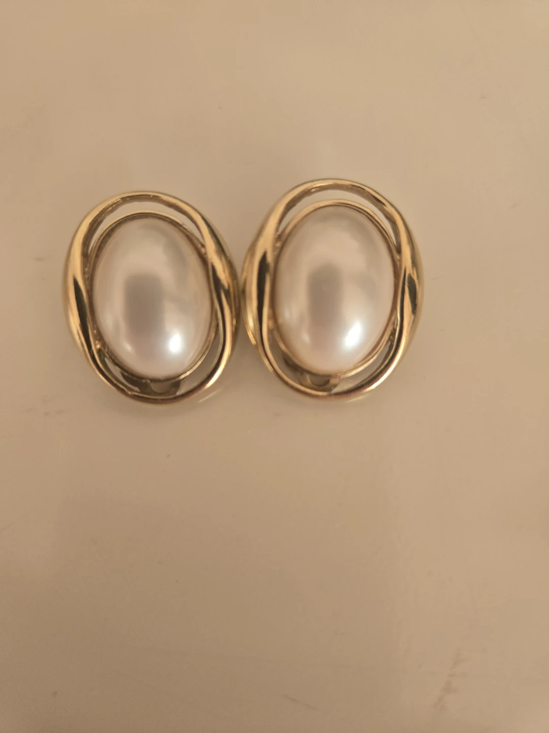 Gold-tone Clip-on Earrings with Faux Pearls - photo 3