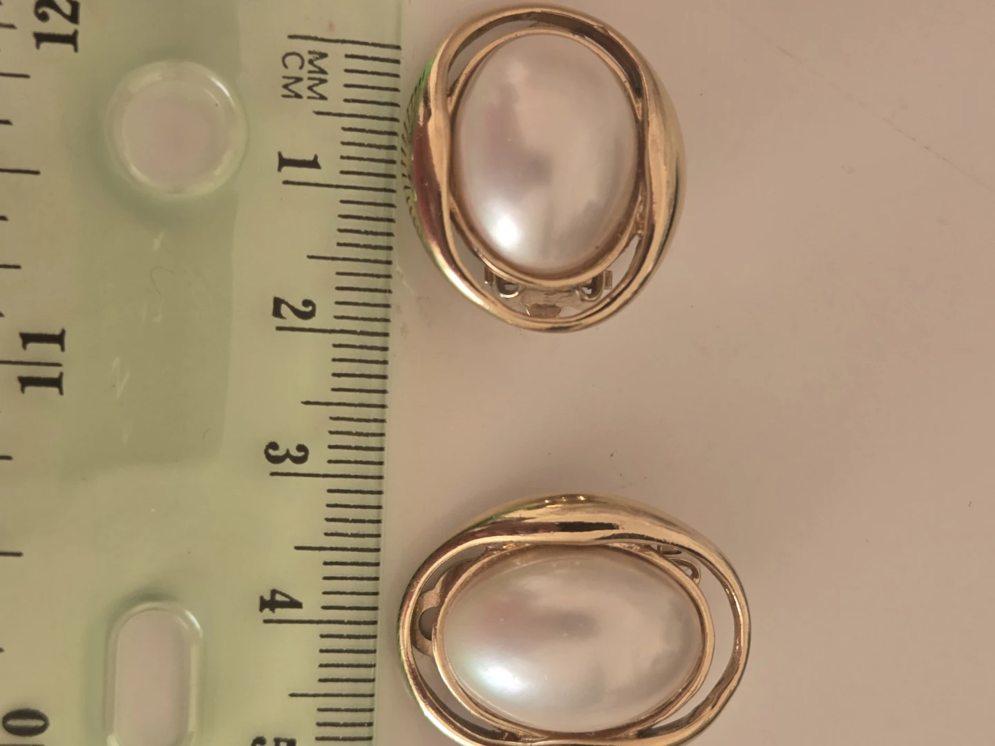 Gold-tone Clip-on Earrings with Faux Pearls - photo 4