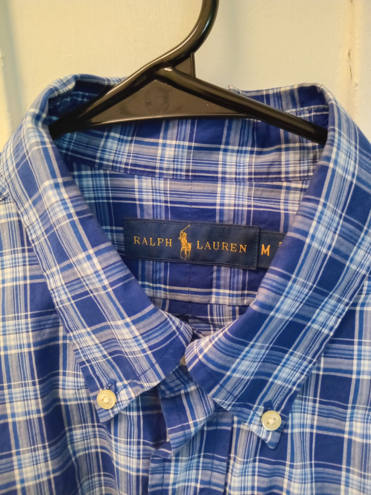 Ralph Lauren Plaid Button-Down Shirt - Blue - Size M - photo 2