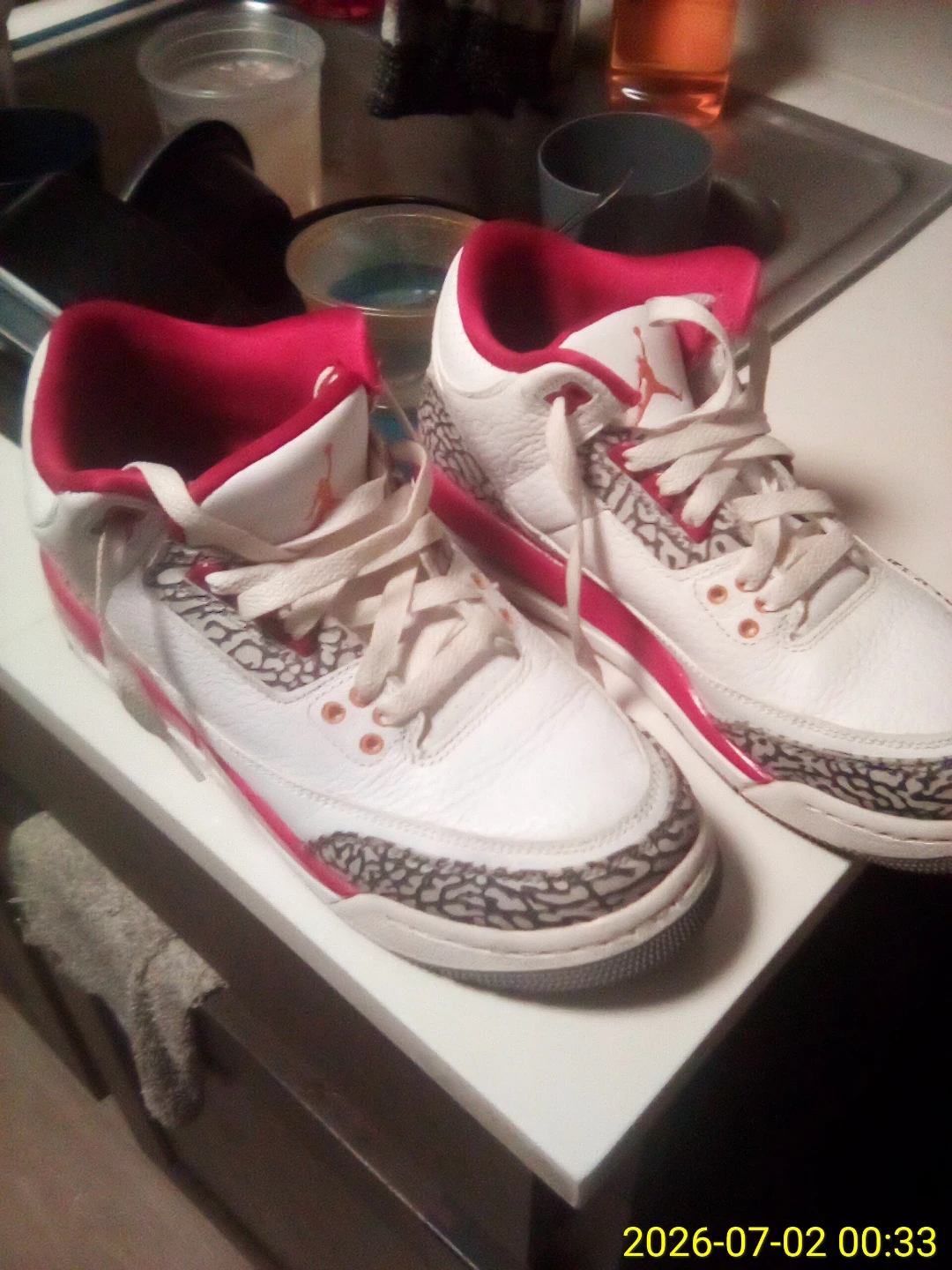 Air Jordan 3 Retro White Red Elephant Print