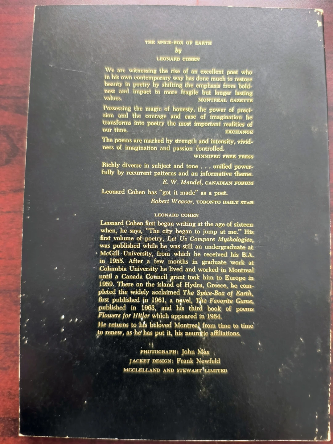 The Spice-Box of Earth, Leonard Cohen Book 1967 - photo 3