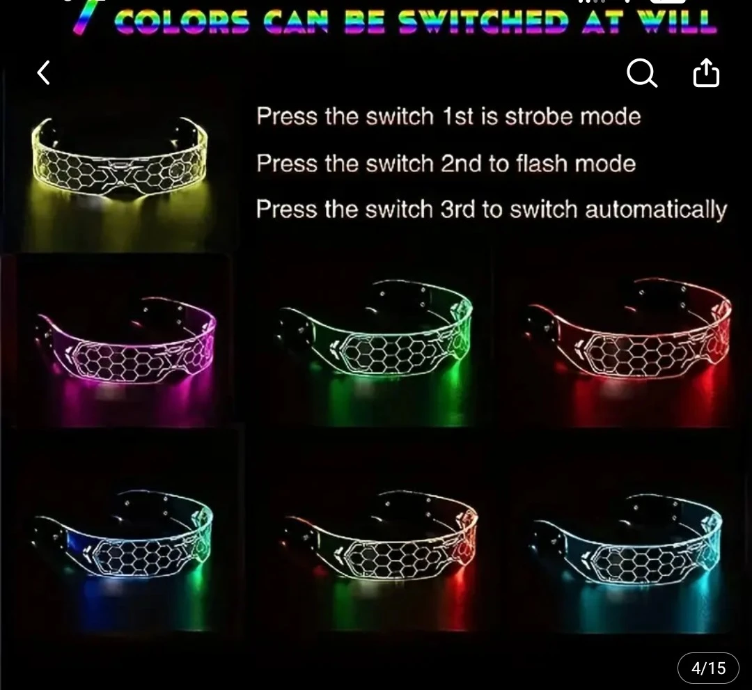 LED Visor Glasses - 7 Colour Adjustable - photo 2
