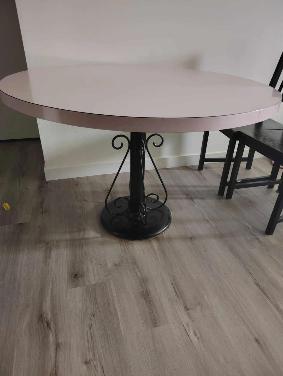 Round Table with Black Pedestal Base