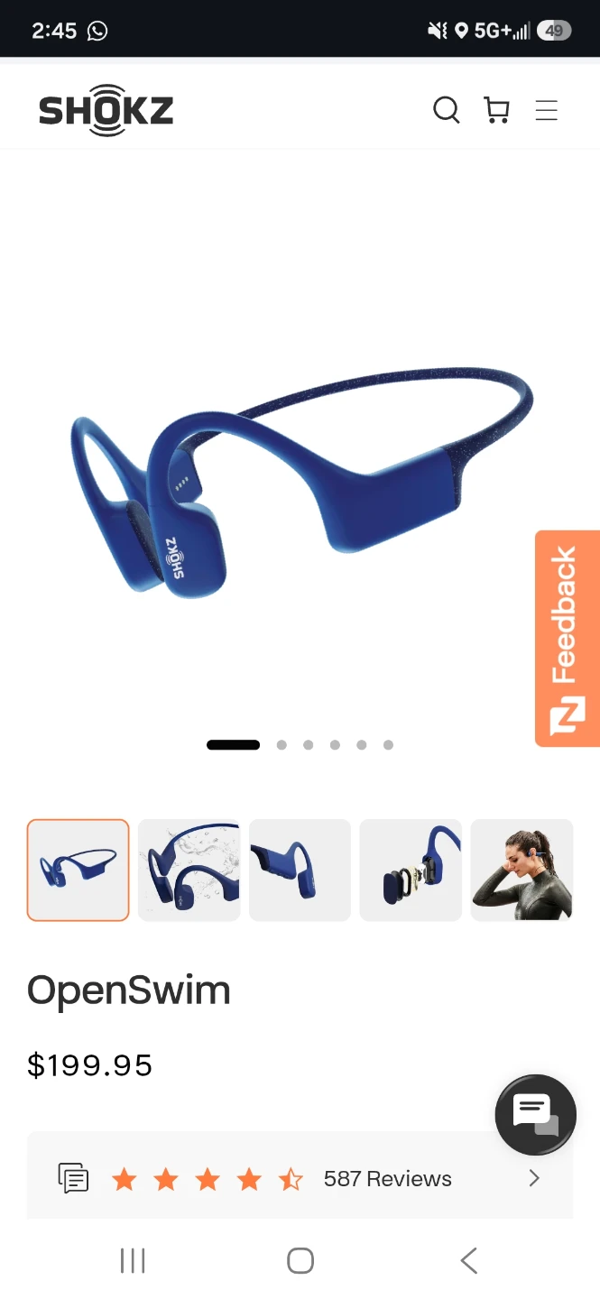 Shokz OpenSwim Waterproof Headphones