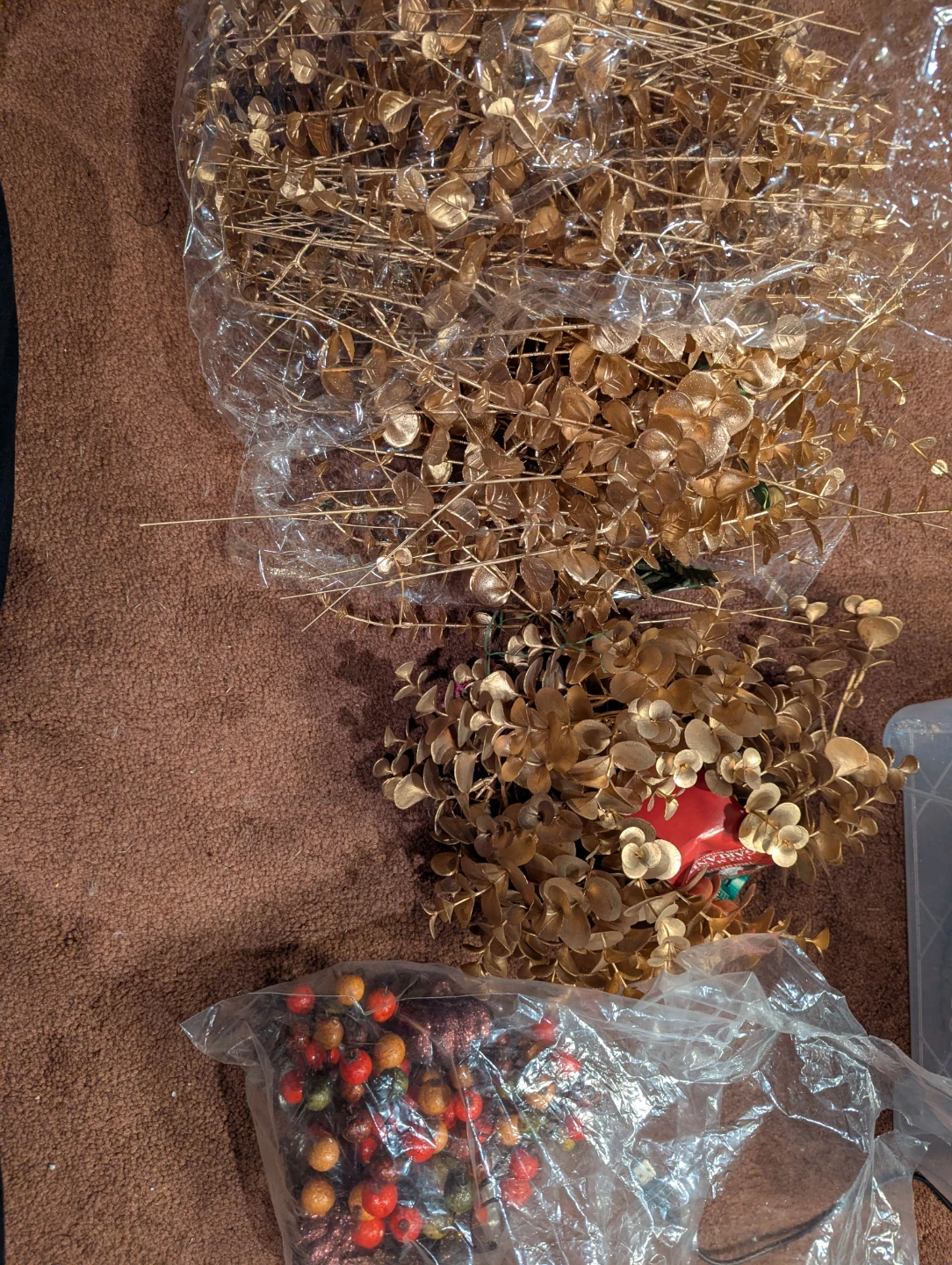 Gold Dried Stems and Berry Garland Bundle