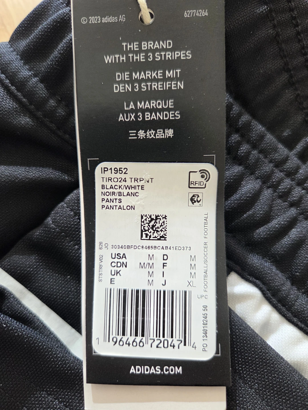 New Adidas Tiro24 Training Pants Black/White Medium - photo 3
