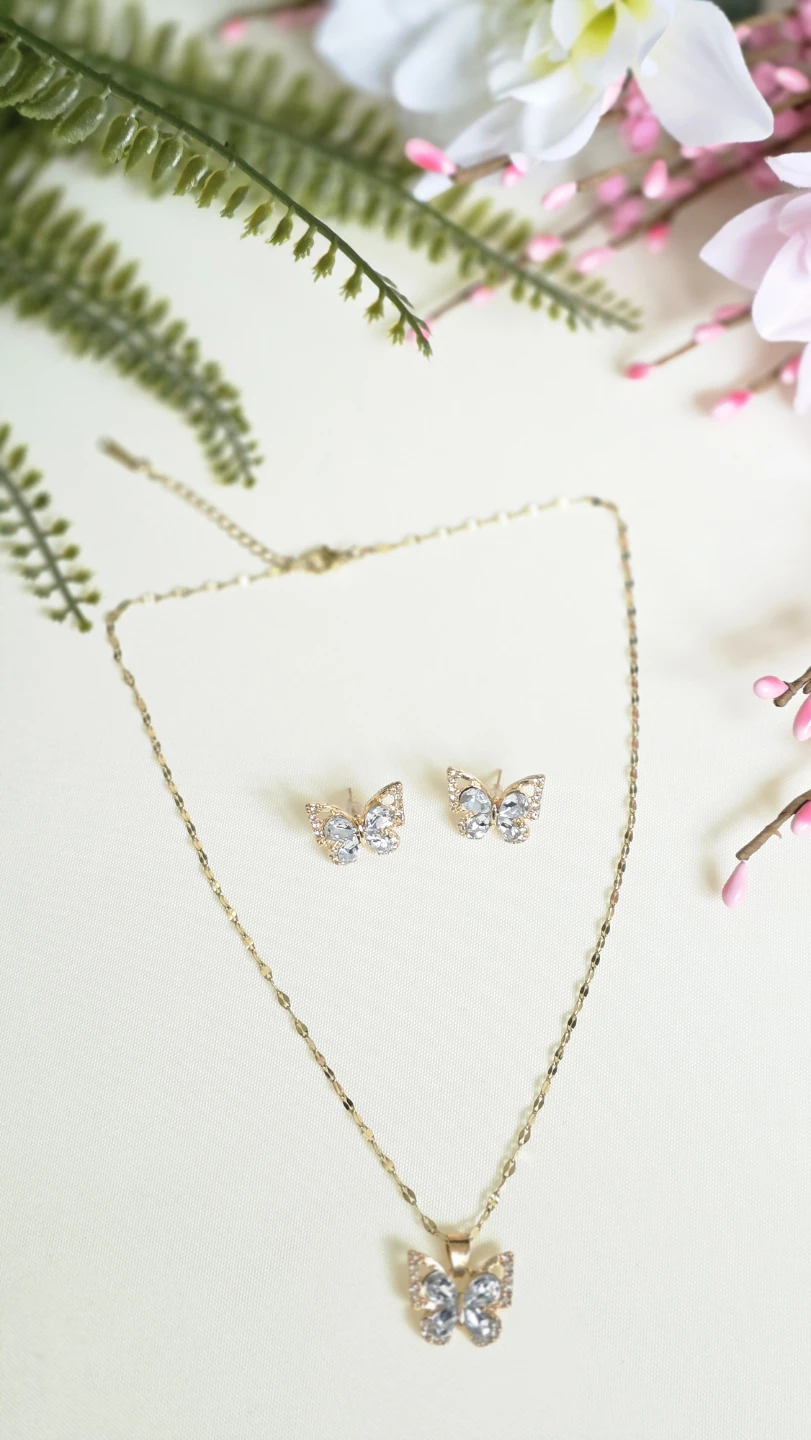 Butterfly Necklace and Earring Set