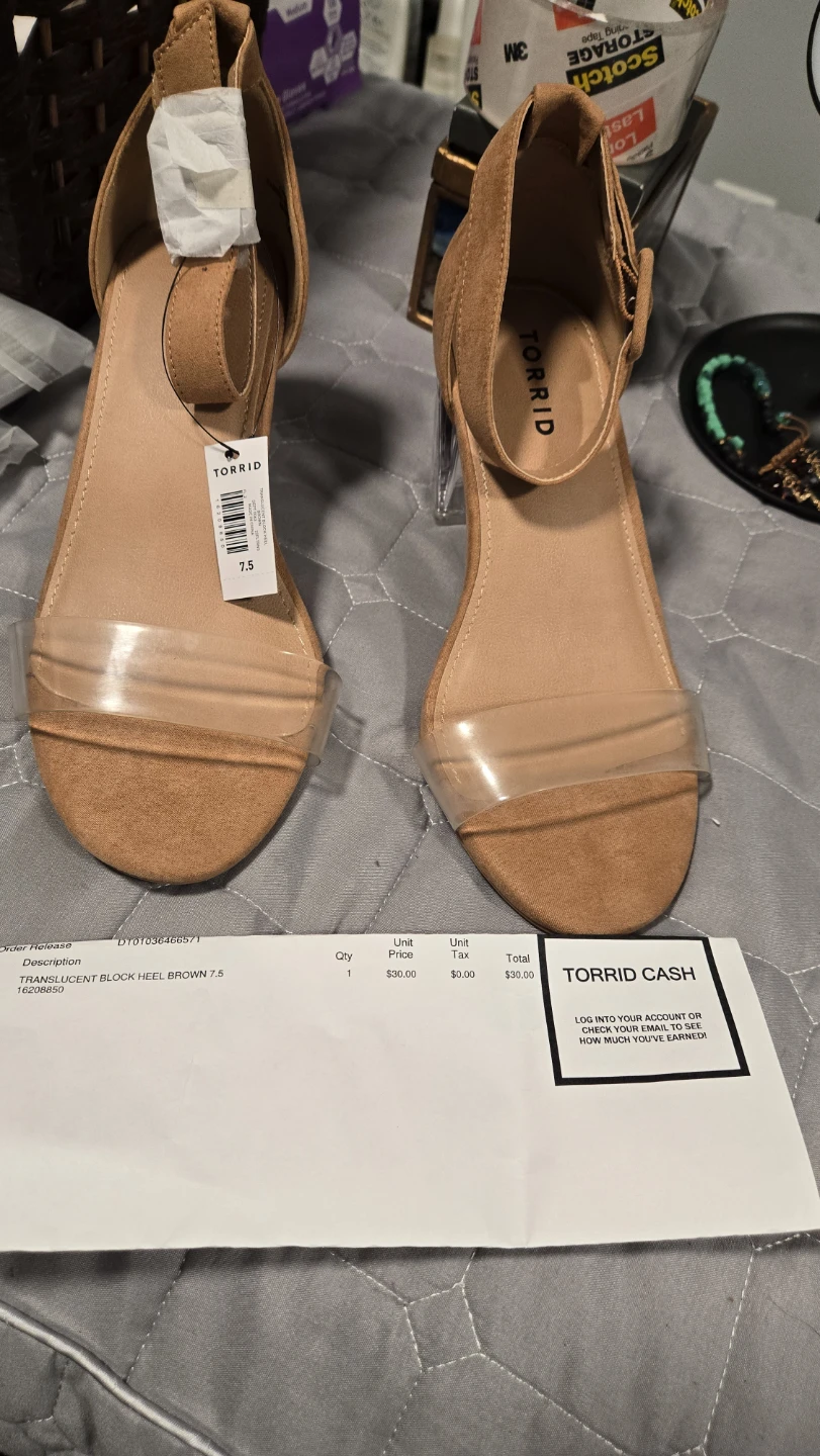 Torrid Translucent Block Heel Brown Size 7.5