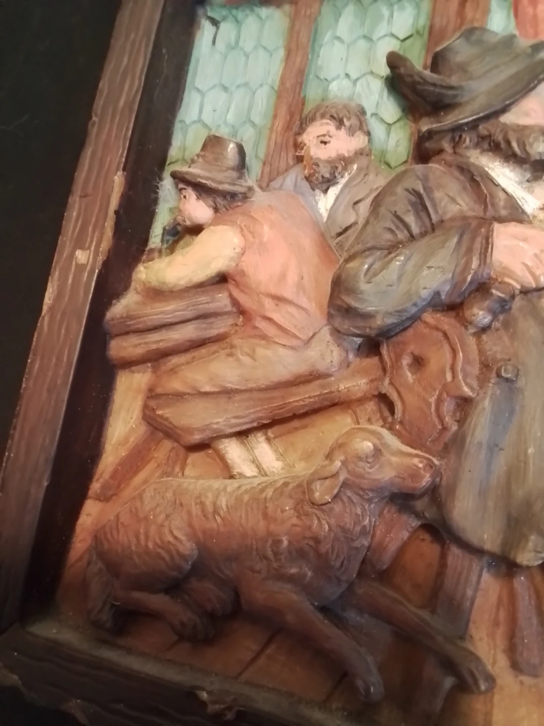Vintage Günter Kerzen 3D Wax Relief Tavern Plaque - photo 2
