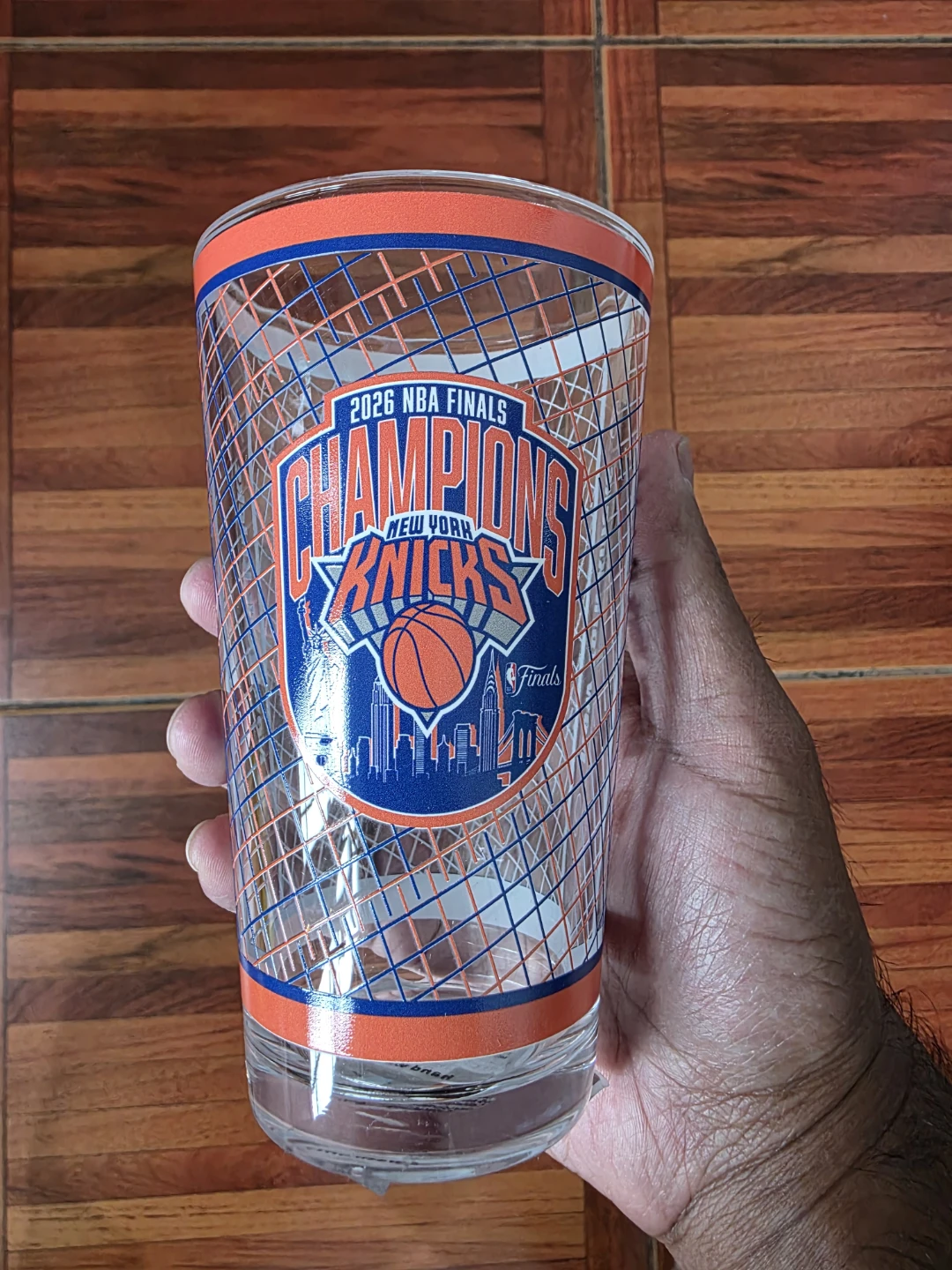 Logo Brands New York Knicks 2026 NBA Finals Champions Glass