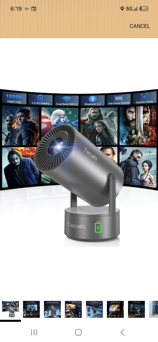 Tecaki 1080p Projector with Bluetooth 5.2