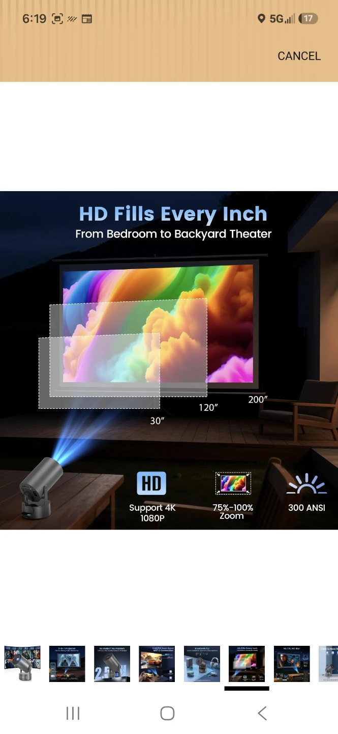 Tecaki 1080p Projector with Bluetooth 5.2 - photo 4