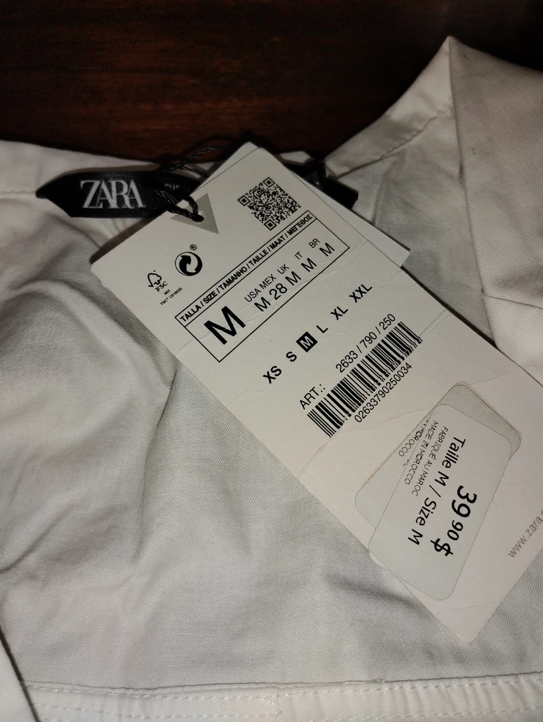 Zara White Cropped Button-Up Shirt
