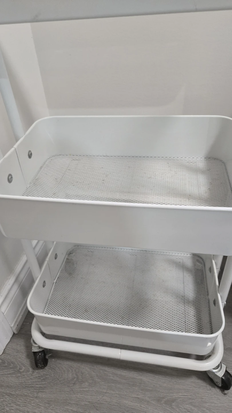 White 3-Tier Rolling Storage Cart - photo 2