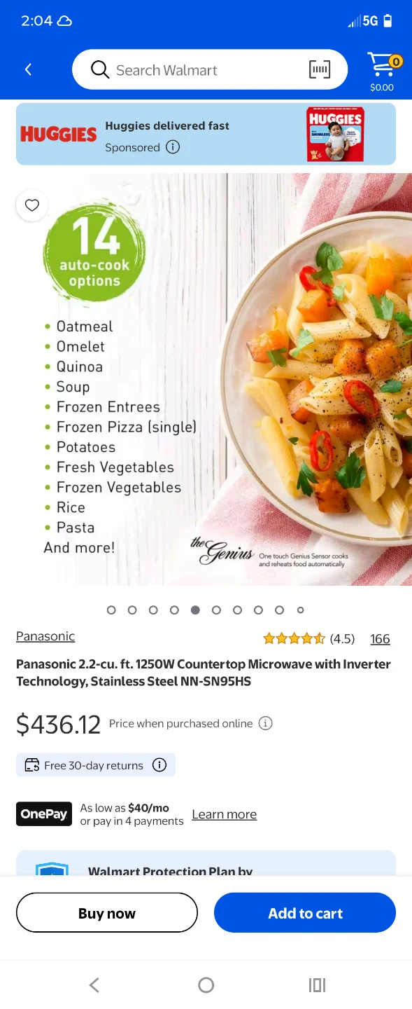 Panasonic 2.2 cu. ft. 1250W Countertop Microwave - photo 4