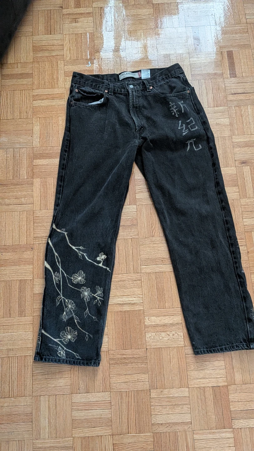 Bleach Paint Custom Levi's Jeans