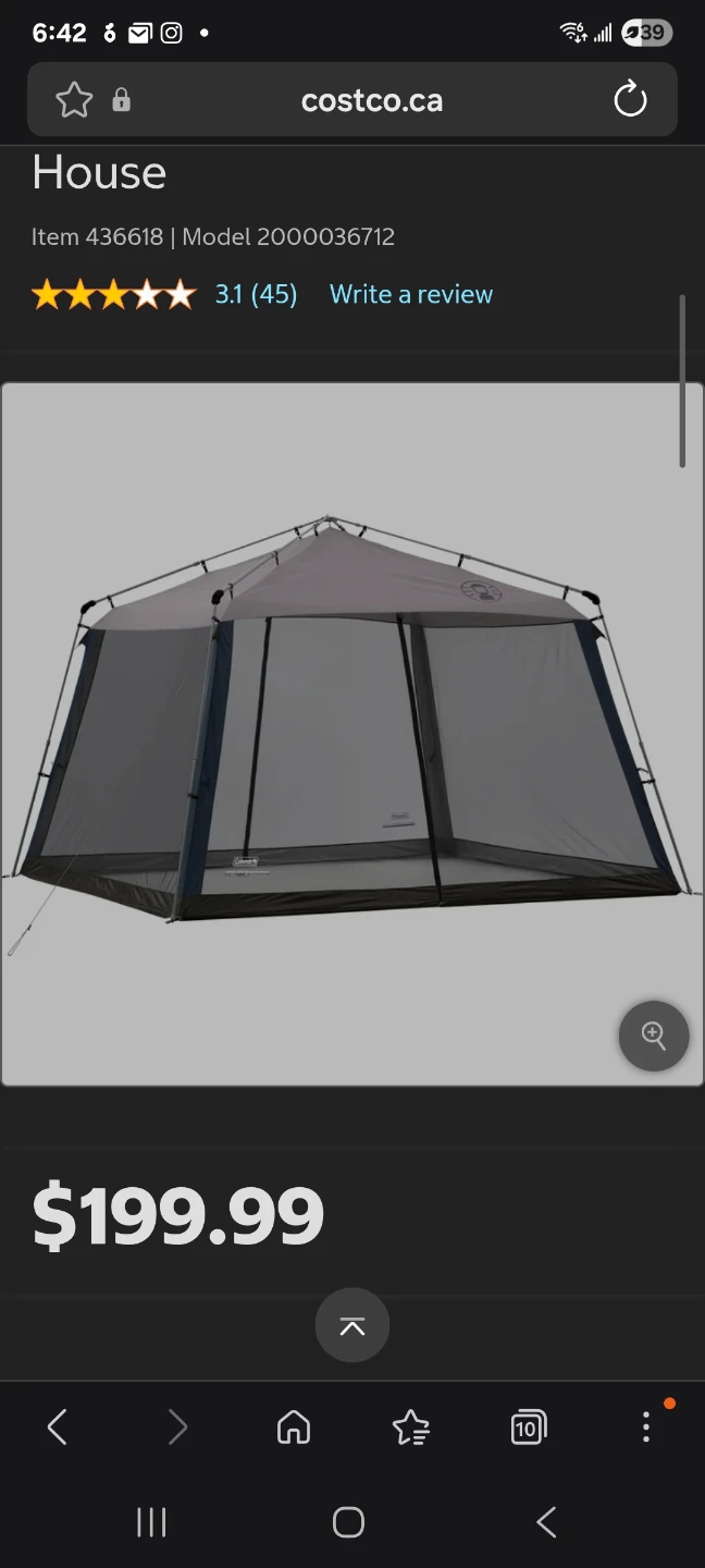 Coleman Screened Canopy Tent with Instant Setup like new