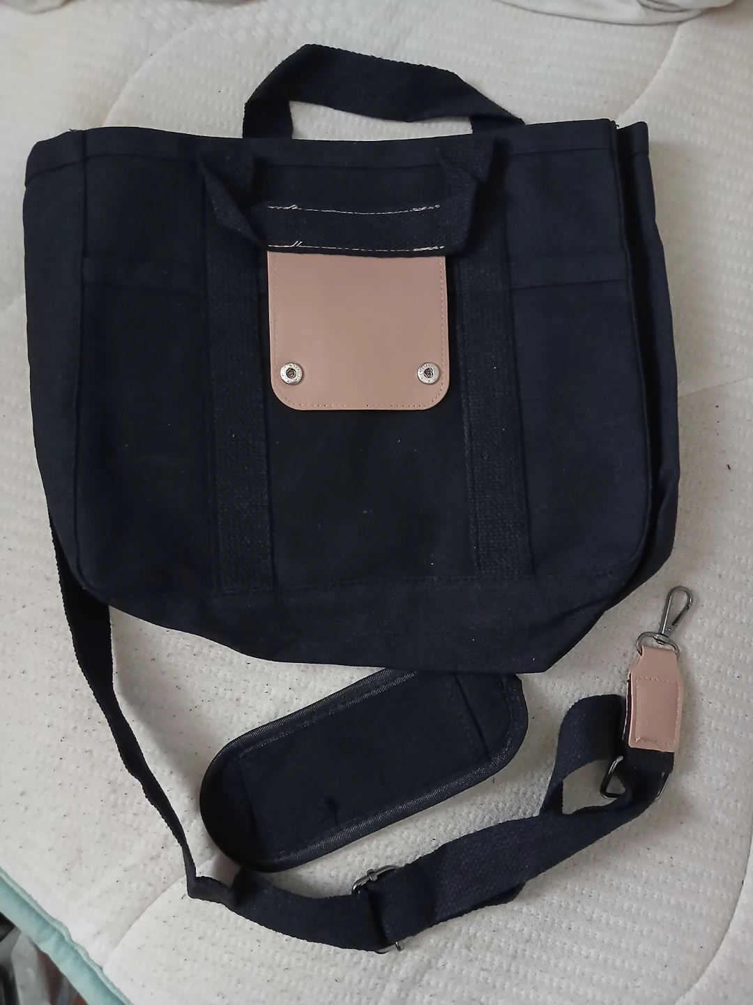 Black Tote Bag W/ Adjustable Strap