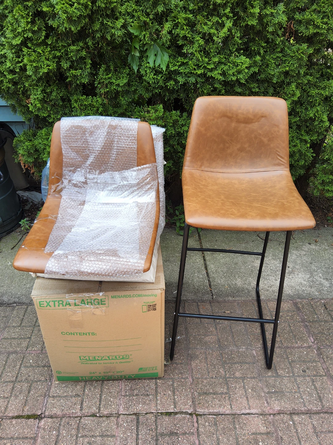 Emma Oliver Set 4 Kitchen Bar 30" Brown LeatherSoft Barstool