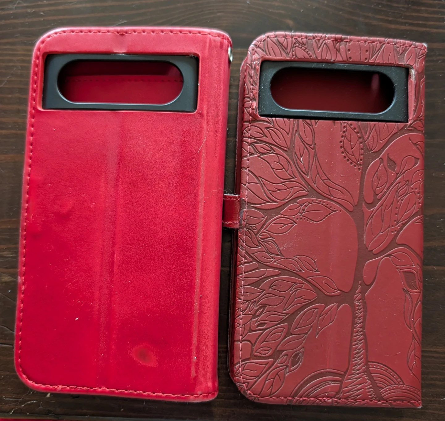 Red Wallet Phone Case with Tree Design - photo 2