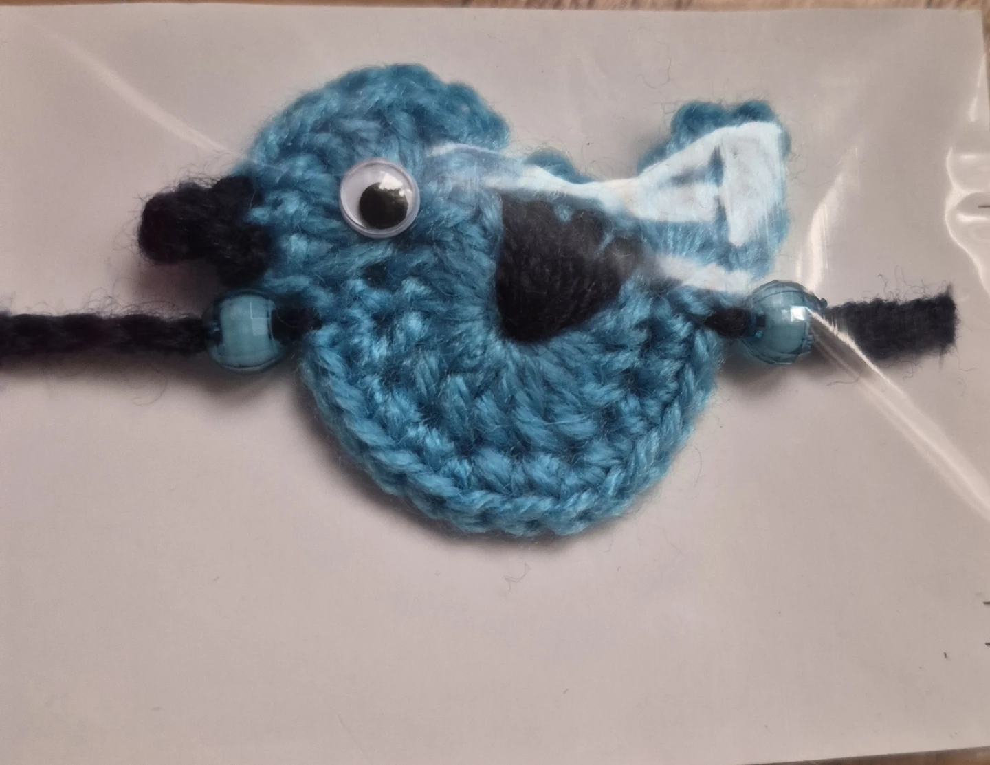 Handmade Crocheted Blue Bird Rakhi - photo 4