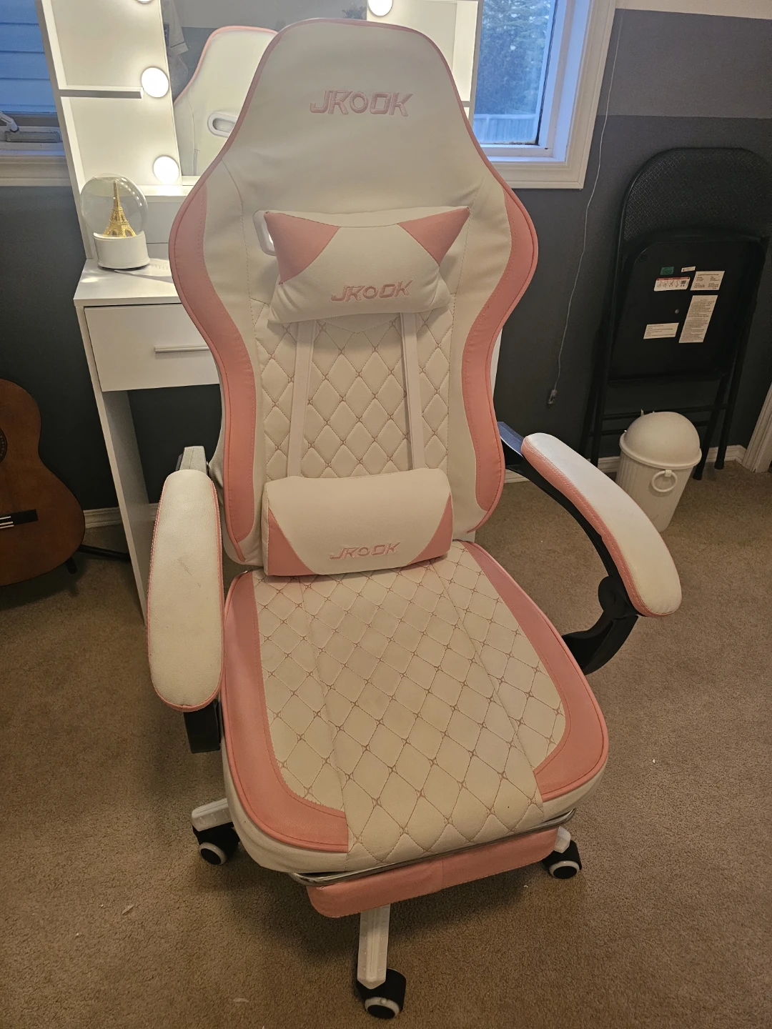 JKOOK Gaming Chair - White and Pink - photo 5