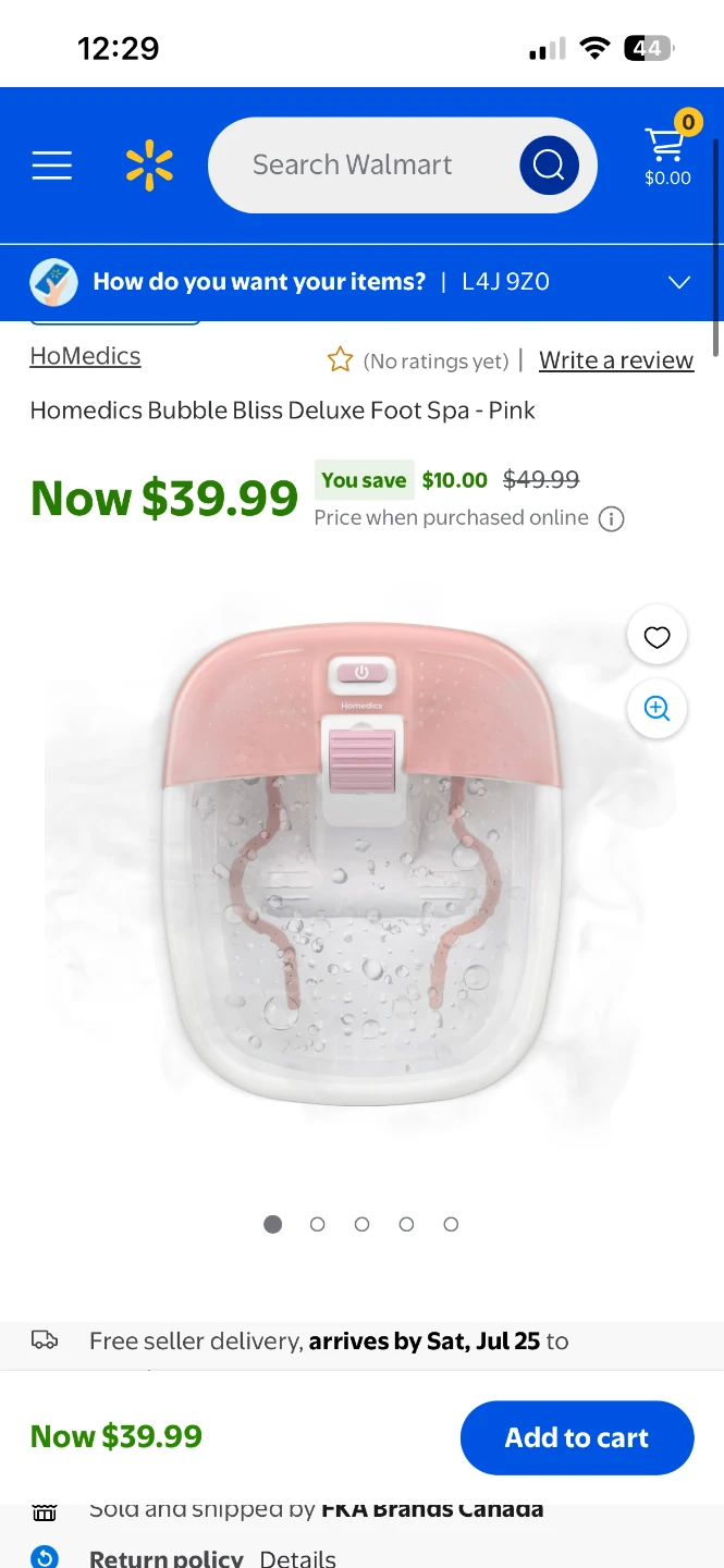 HoMedics Bubble Bliss Deluxe Foot Spa - Pink