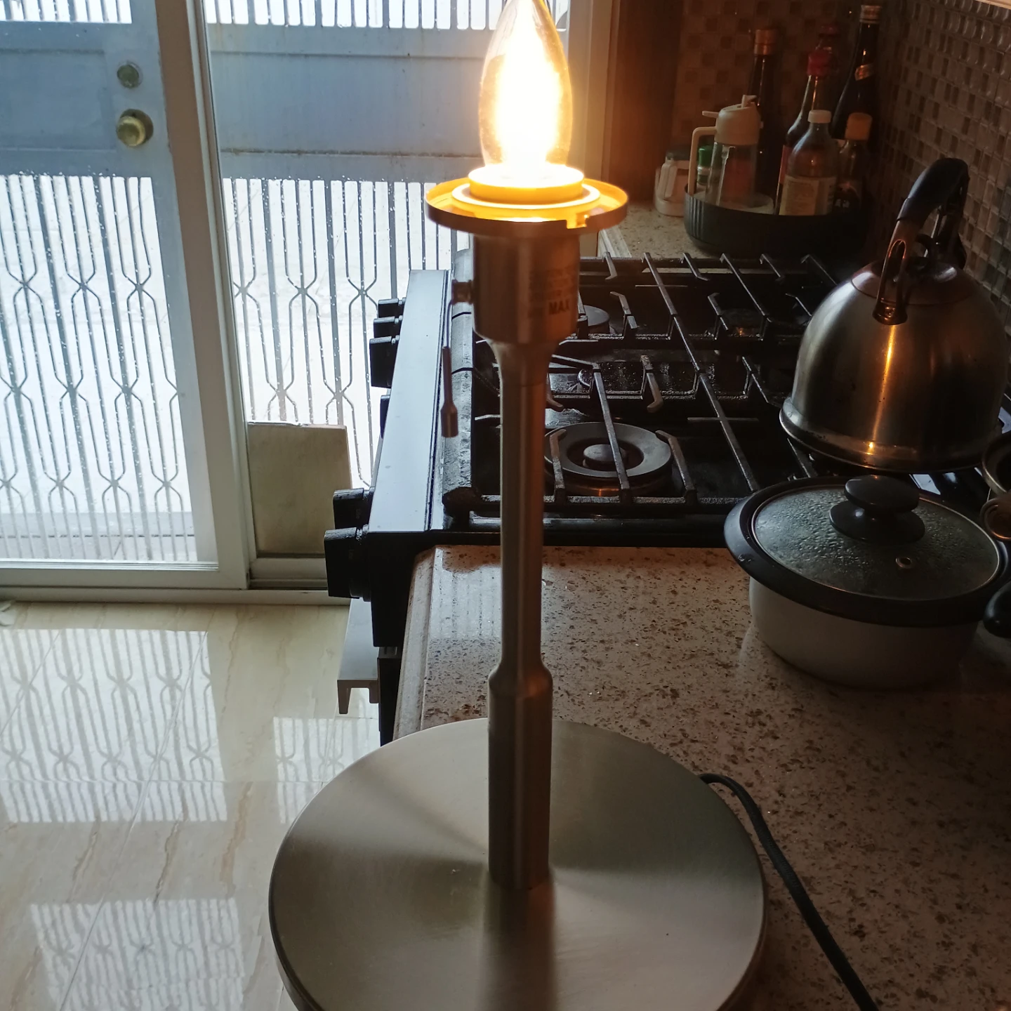 Brushed Nickel Table Lamp with Pleated Shade