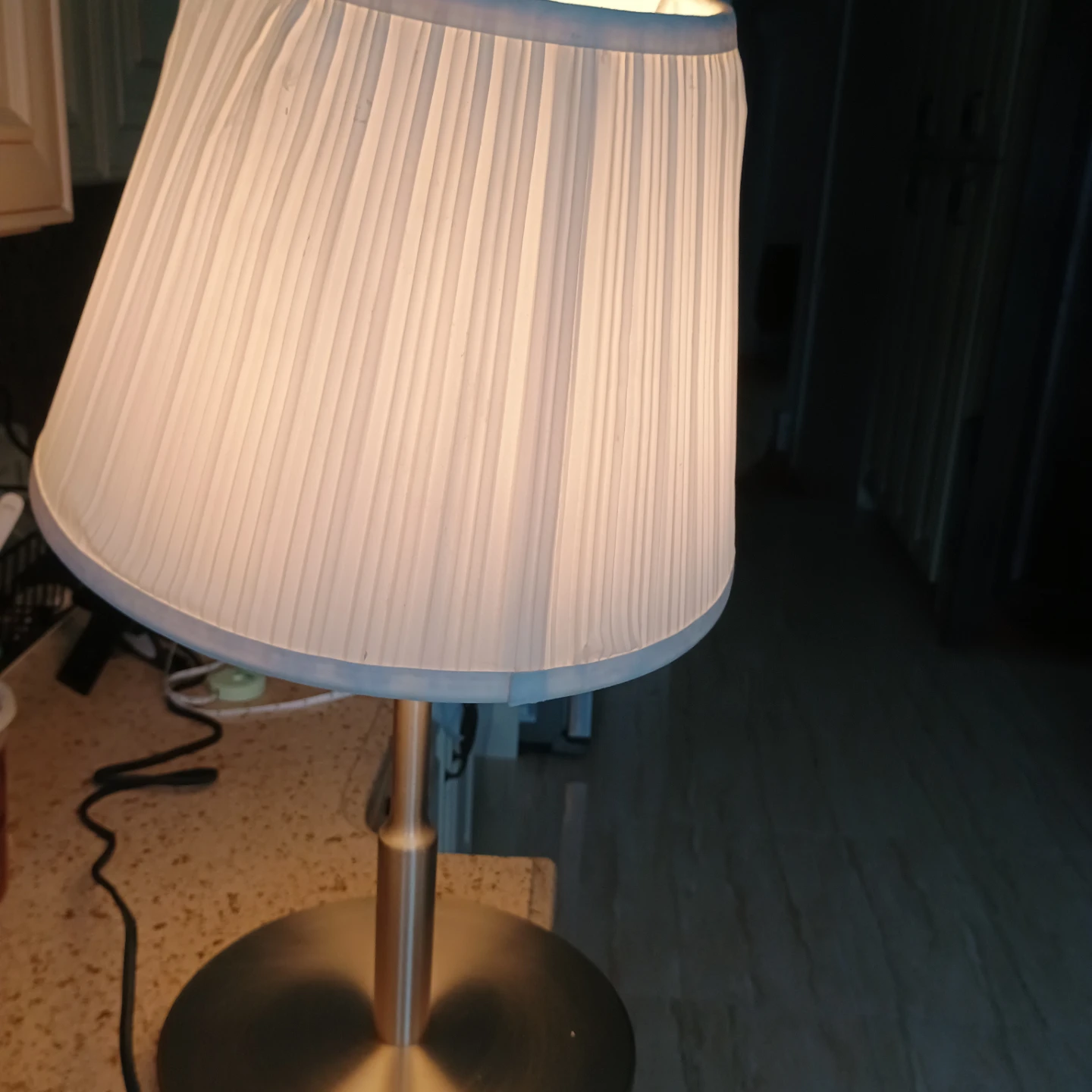 Brushed Nickel Table Lamp with Pleated Shade - photo 4