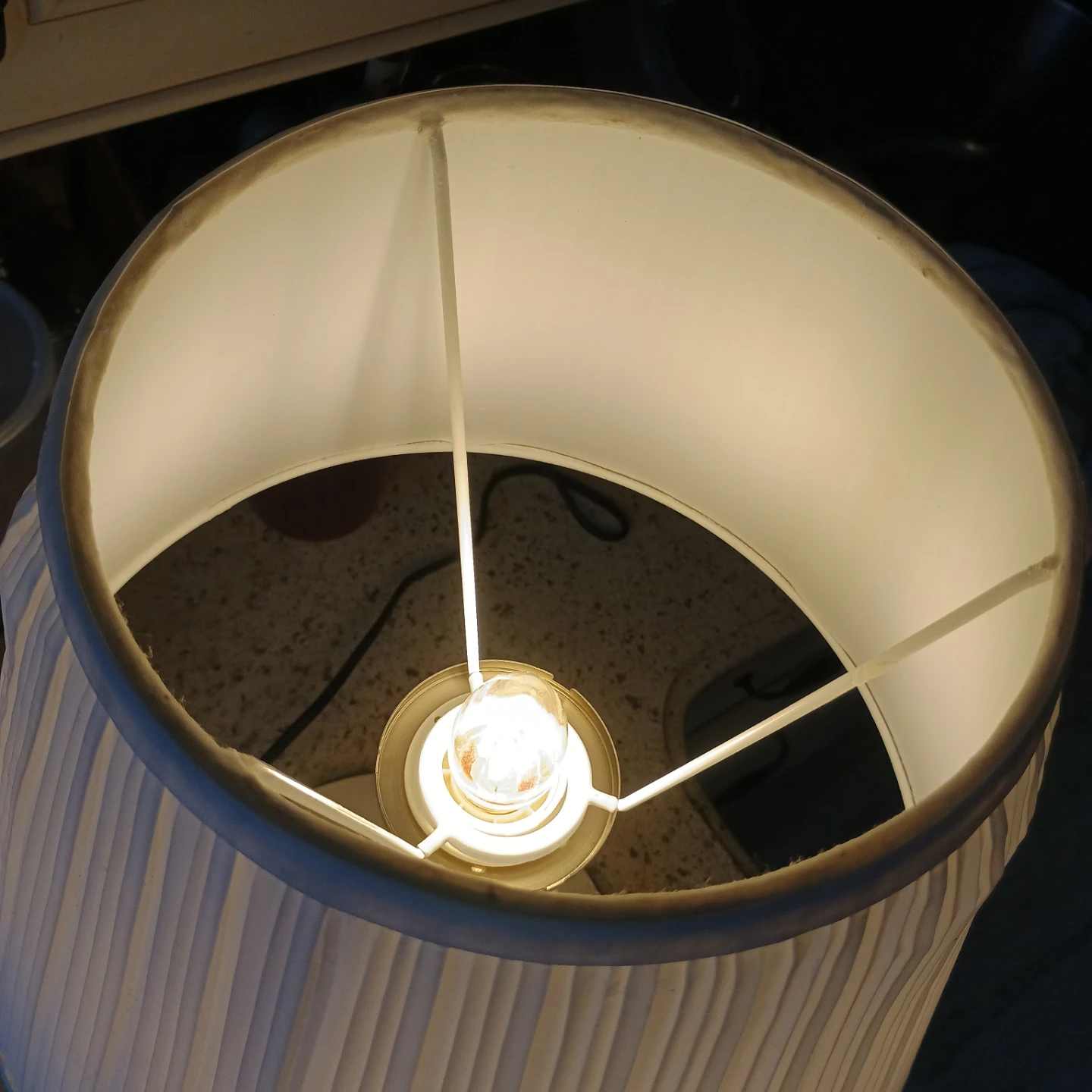 Brushed Nickel Table Lamp with Pleated Shade - photo 5