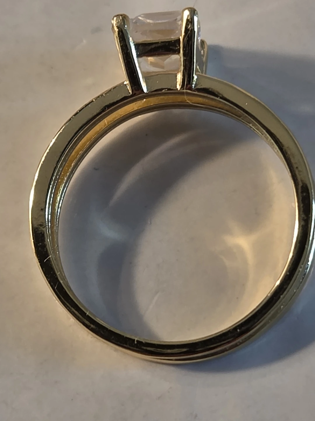 Gold over 925 silver Ring with Clear Stone - photo 4