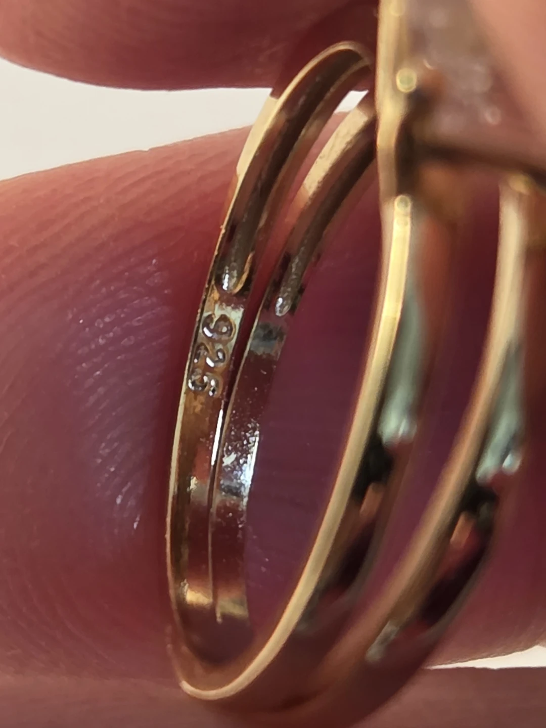 Gold over 925 silver Ring with Clear Stone - photo 5