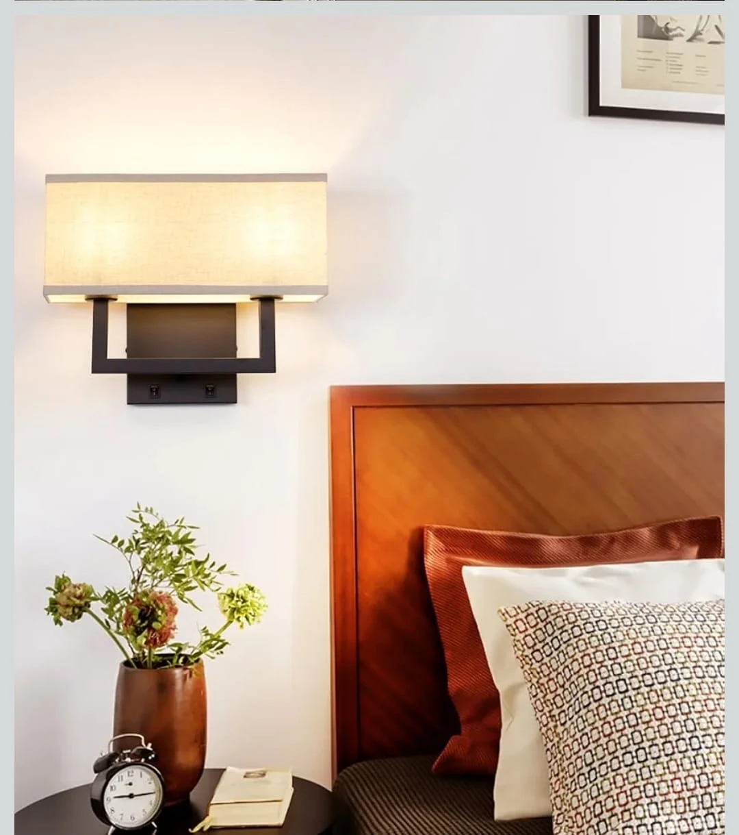 Double Sconce Wall Light with USB Ports - photo 2