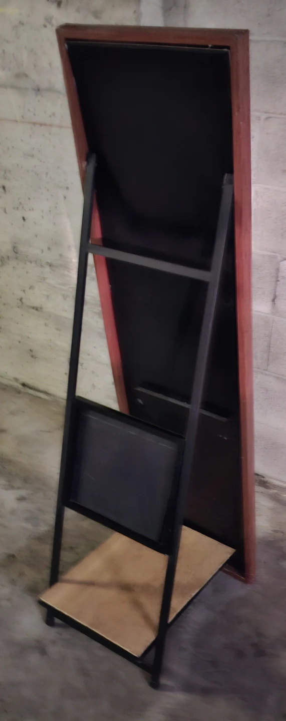 Wooden Frame Full Length Mirror with Stand - photo 2
