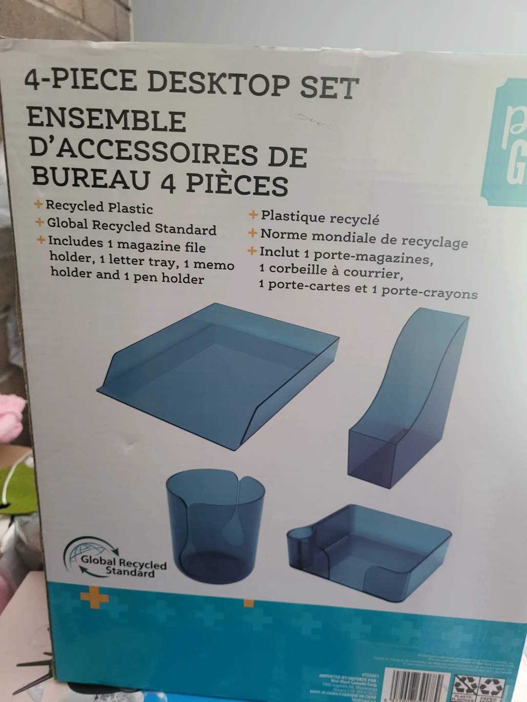 4-Piece Blue Desktop Set