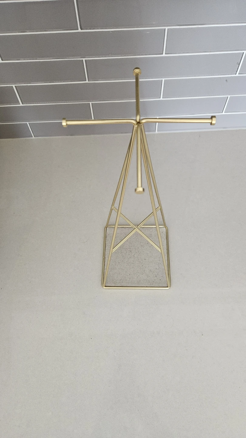 Gold Metal Jewellery Stand with Base