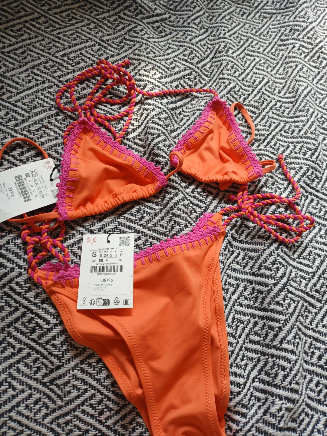 Zara Orange Bikini Set - Size S - photo 2