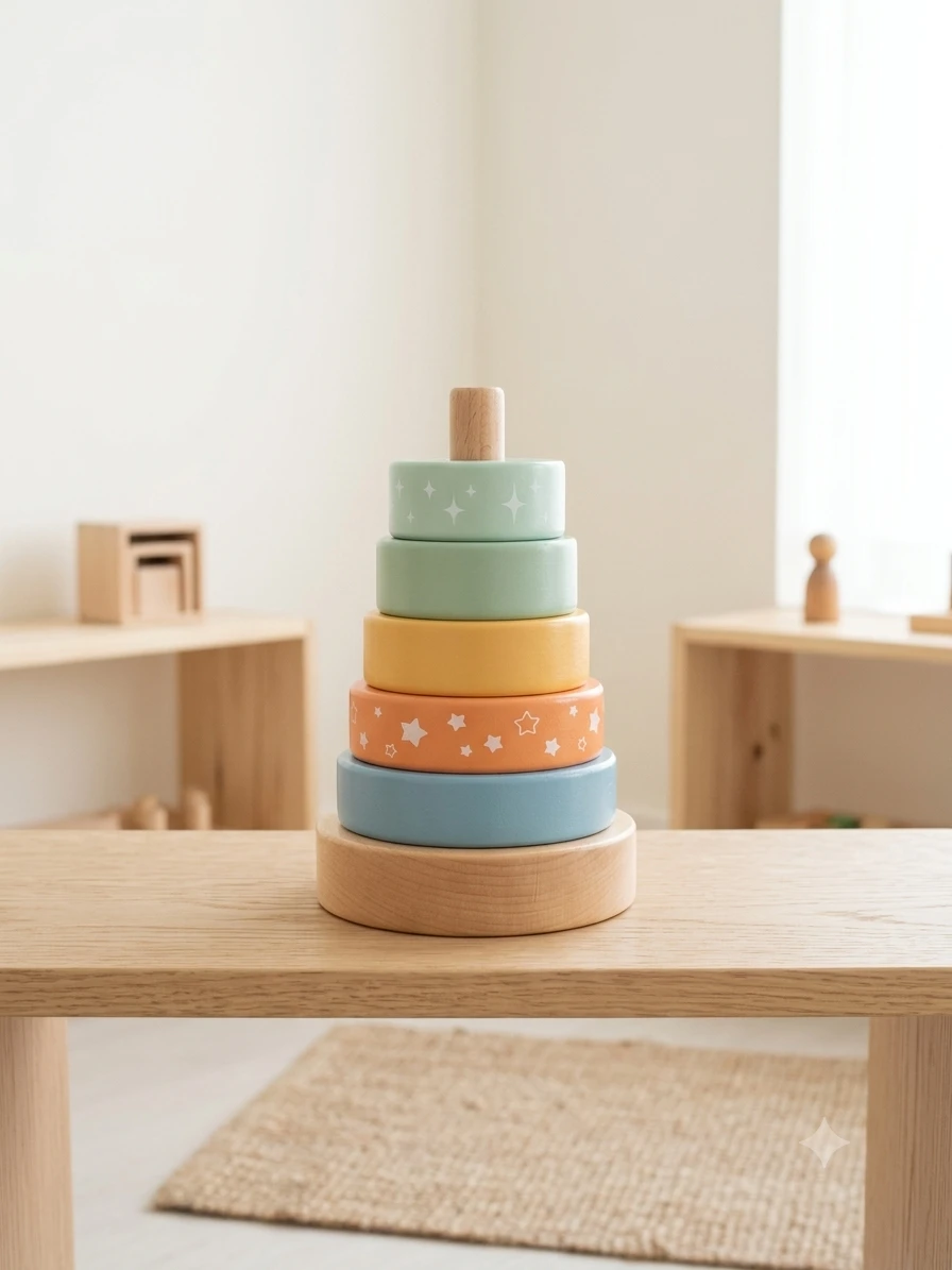 Wooden Toy Bundle -  Building Blocks + Ring Stacker