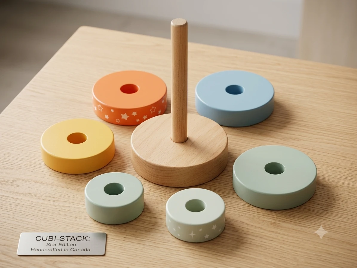 Wooden Toy Bundle -  Building Blocks + Ring Stacker - photo 3