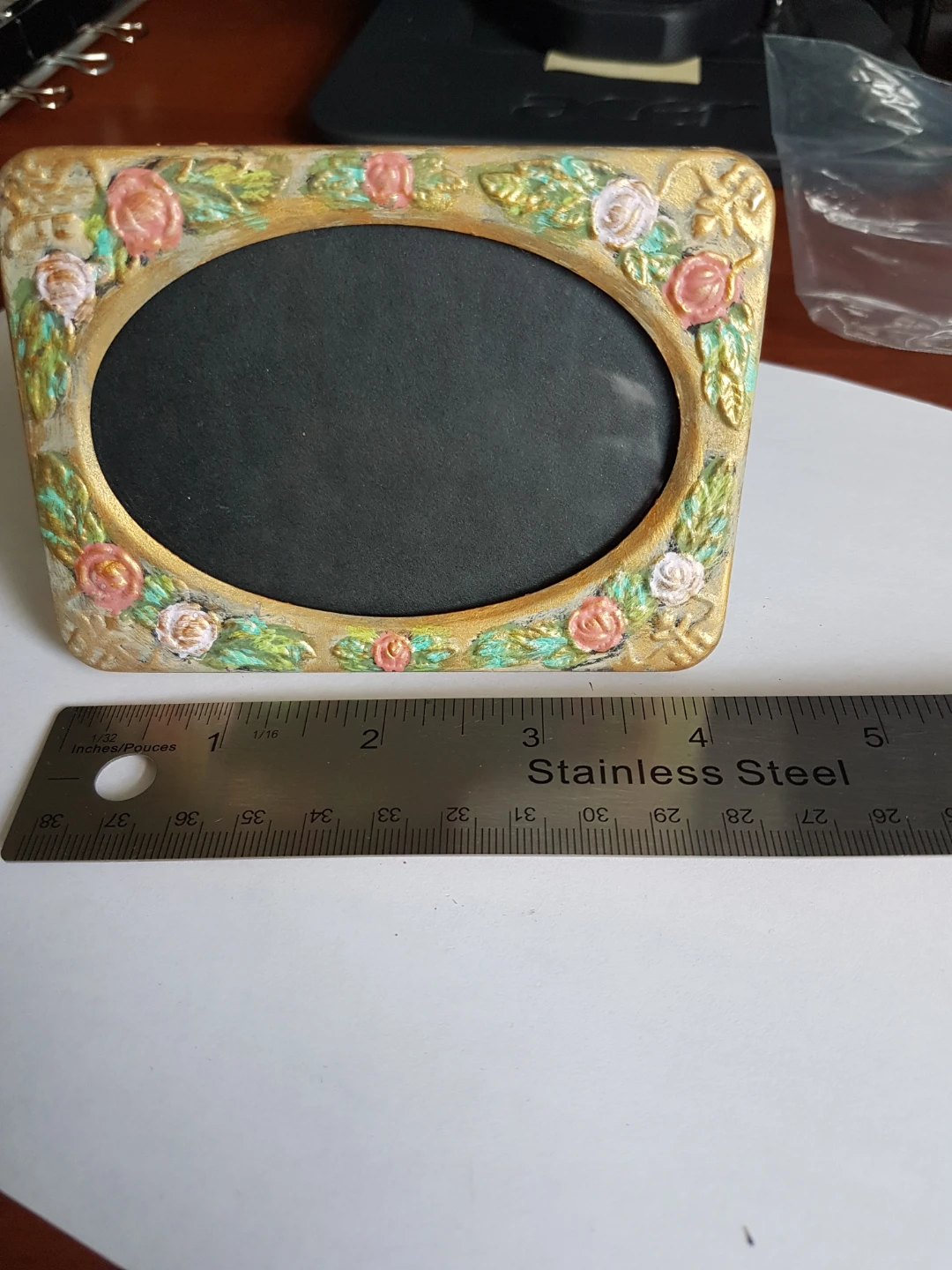 Decorative Picture Frame with Floral Accents