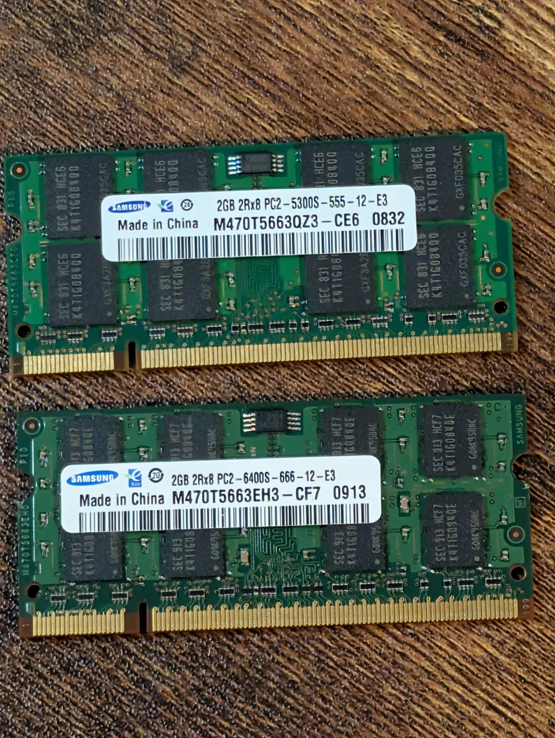 2x Samsung 2GB DDR2 Laptop RAM Modules - photo 2