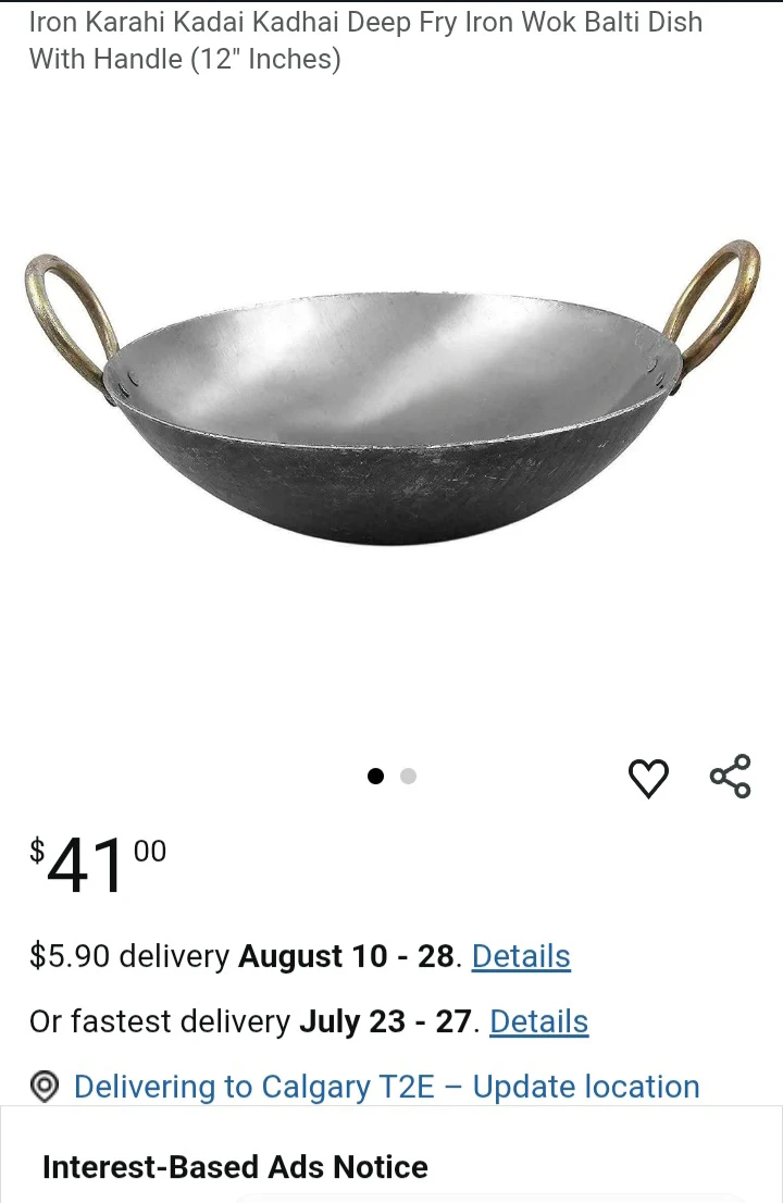 Chemical Free Karahi Kadai Deep Fry Iron Wok Balti Dish - photo 3