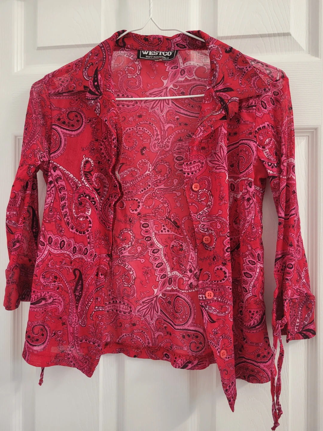 Paisley Print Sheer Blouse